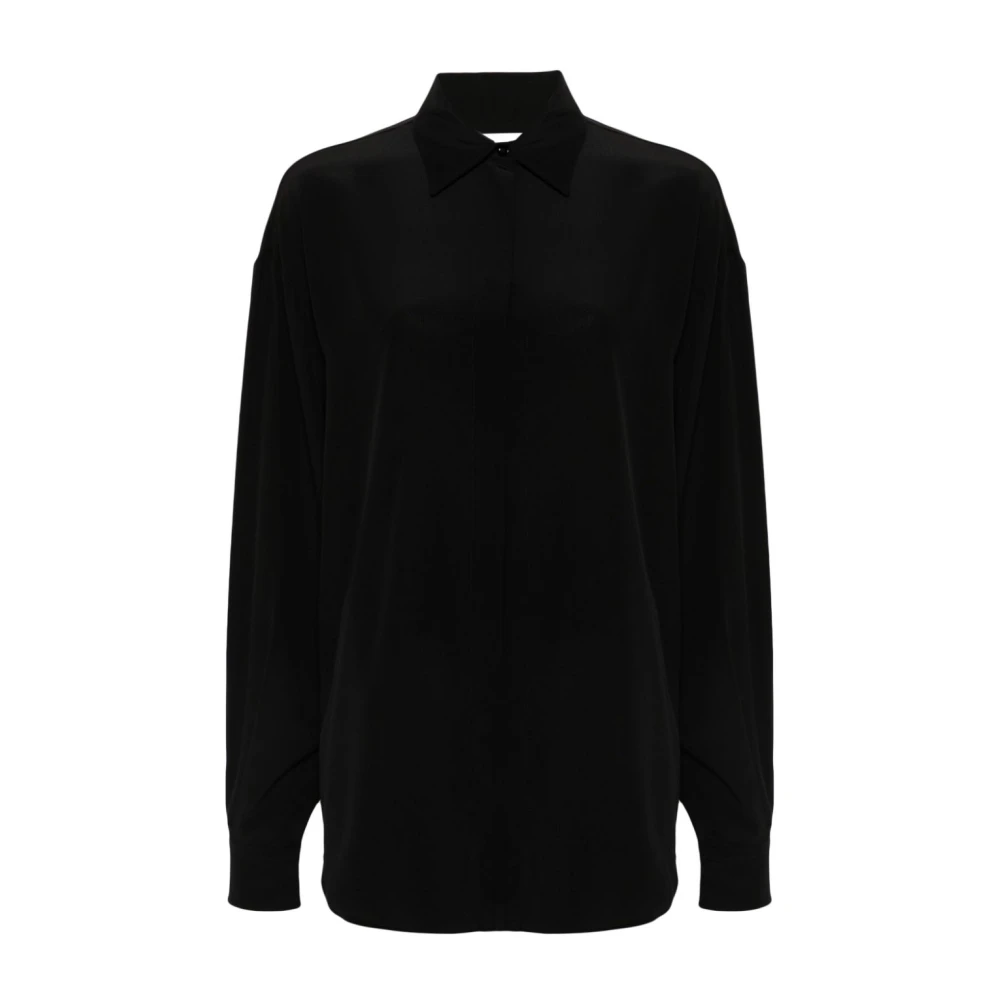 Moschino Zwarte Crêpe Cut-Out Shirt Black Dames