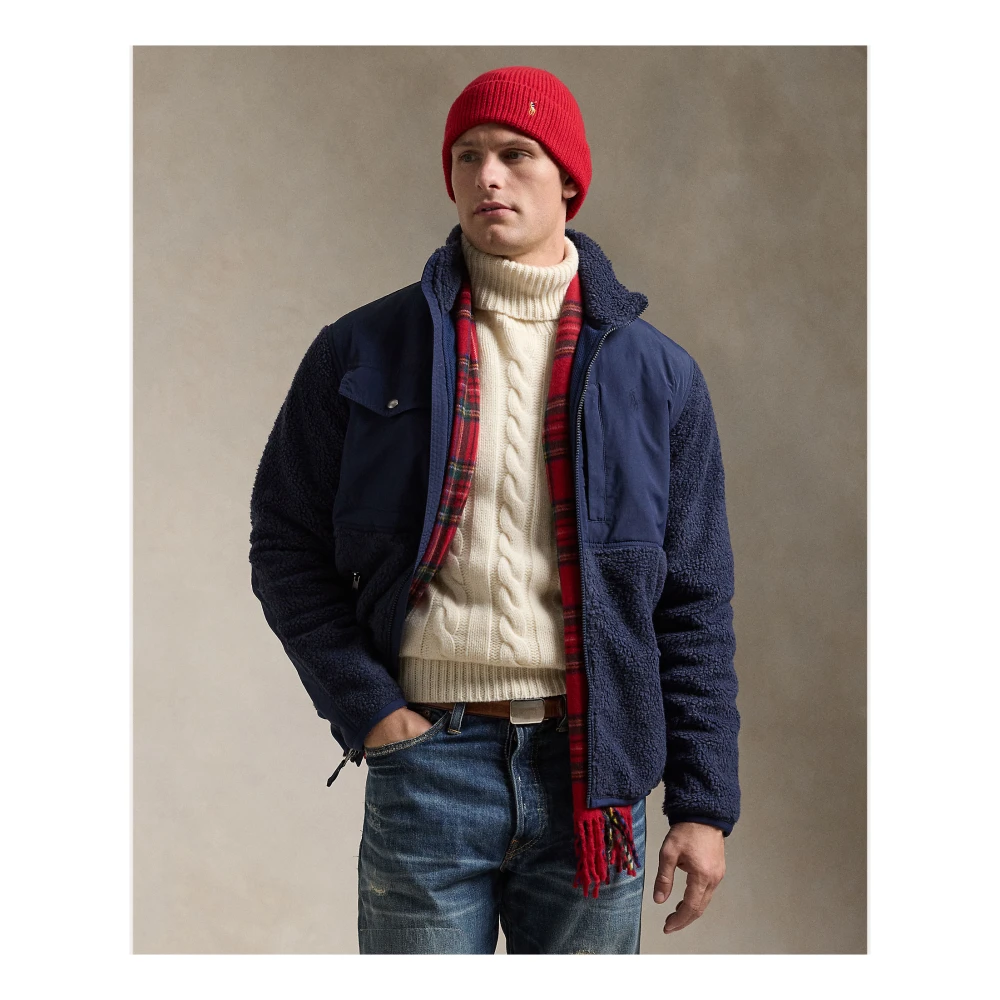 Ralph Lauren Fleece Winterjas Blue Heren