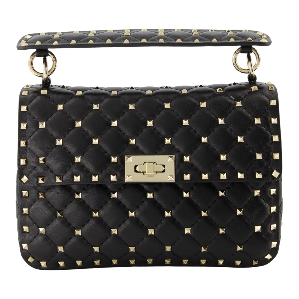 Valentino Garavani Zwarte Lambskin Spike Tas Black Dames