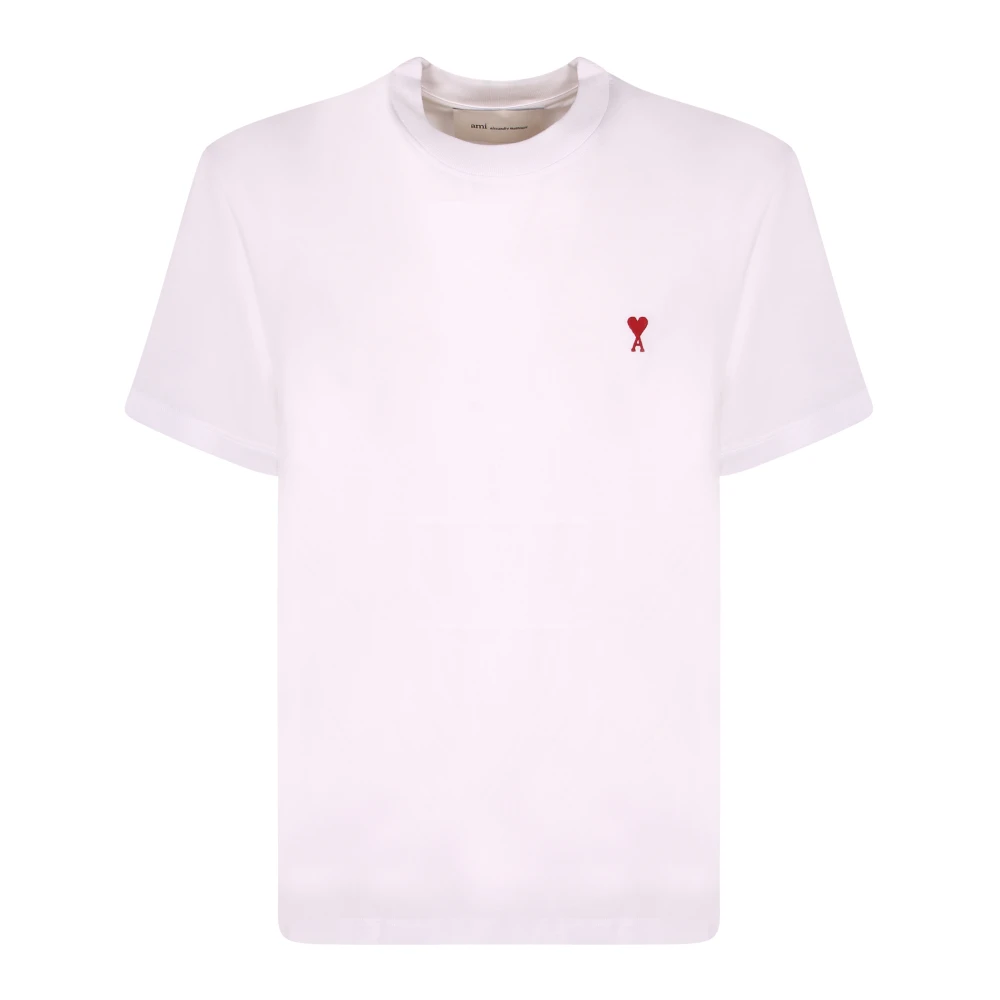 Ami Paris White T-Shirts, Male, L, Ami De Coeur T-Shirt