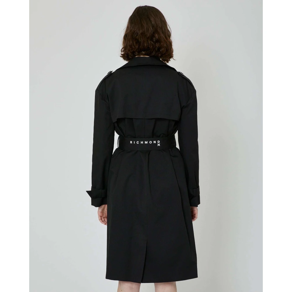John Richmond Lange double-breasted trenchcoat Black Dames