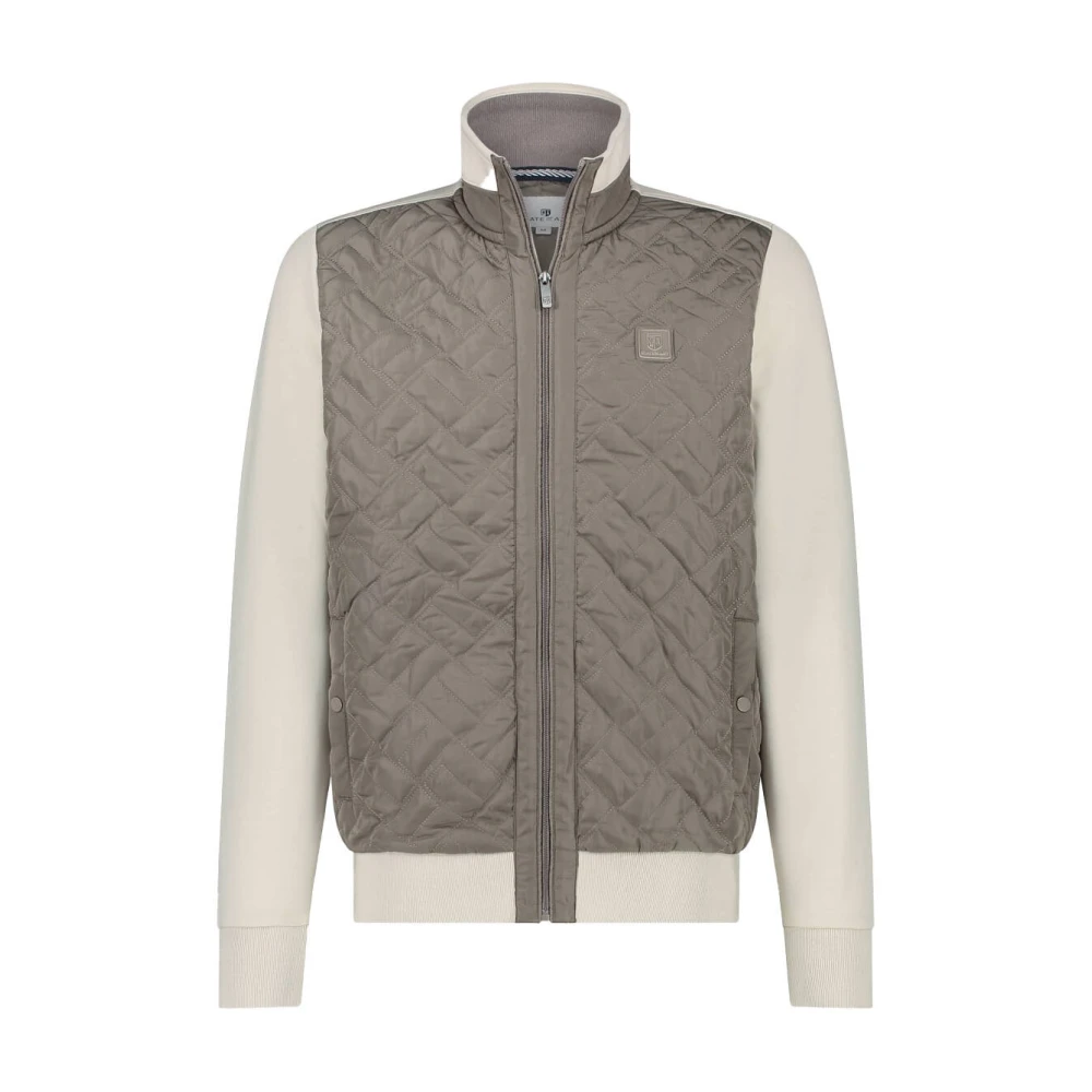 State of Art Effen Sweat Cardigan Vest Beige Heren