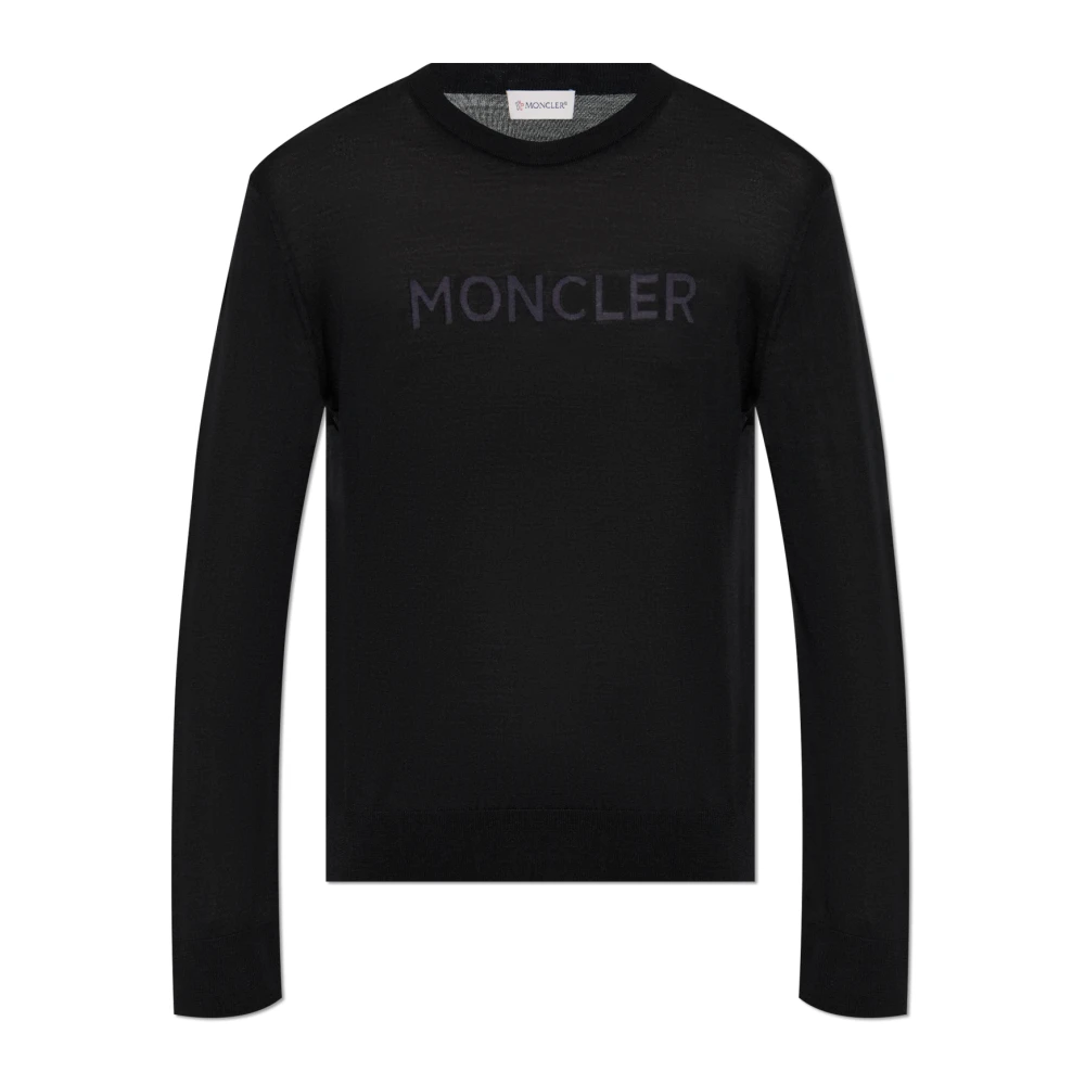 Moncler Tröja med logotyp Black, Herr