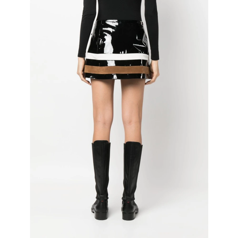 Durazzi Milano Zwart en wit leren rok Multicolor Dames