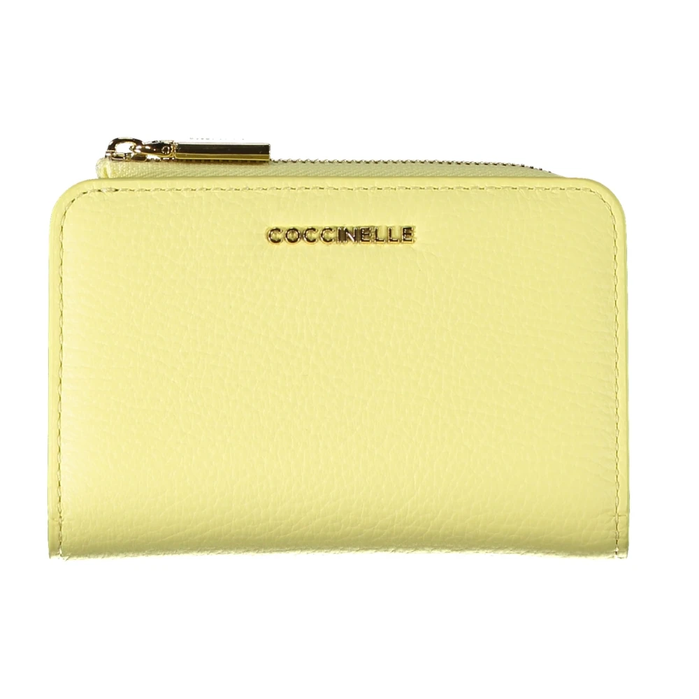 Coccinelle Gele damesportemonnee met rits- en drukknoopsluiting Yellow Dames