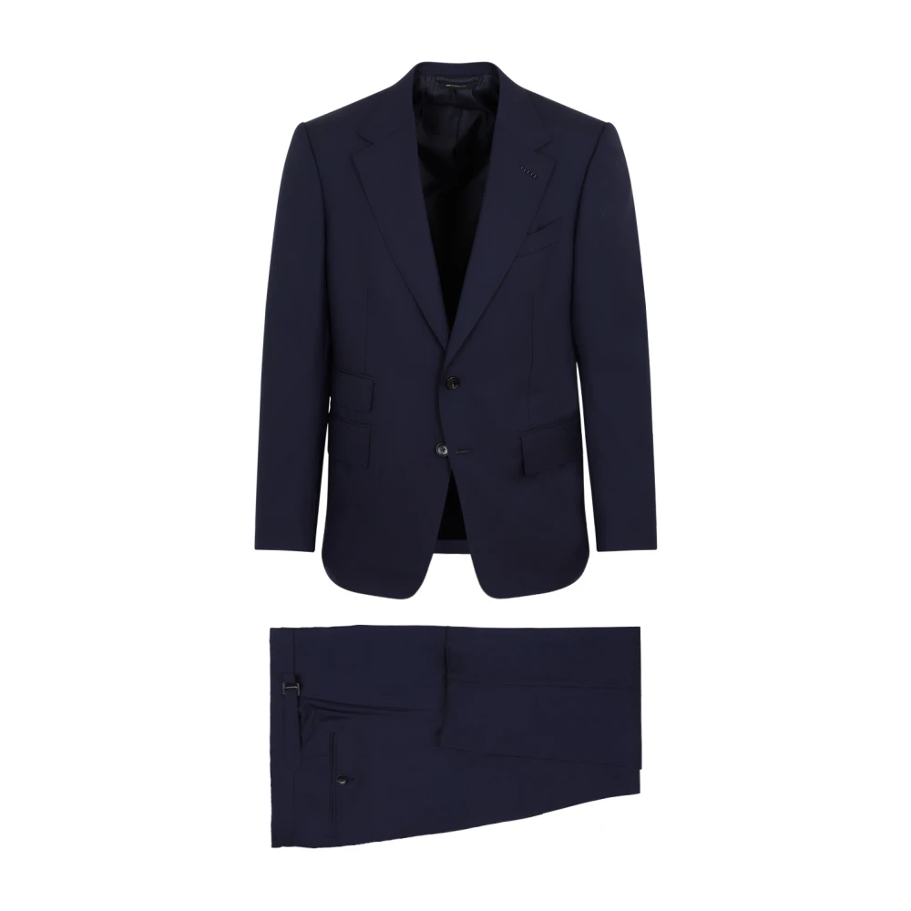 Tom Ford Blue Single Breasted Suits, Male, L, Shelton Suit