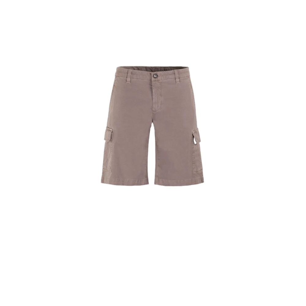 Moorer Zijden Cargo Bermuda Shorts Beige Heren