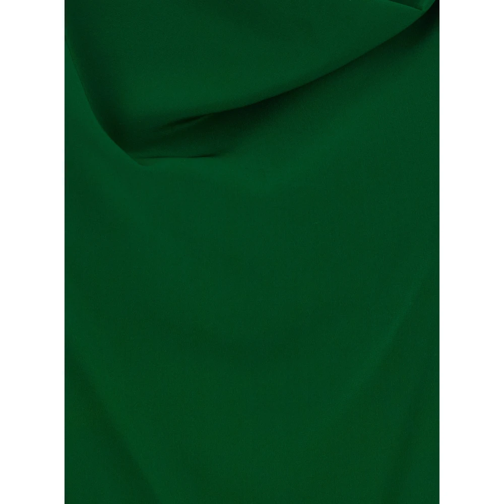 P.a.r.o.s.h. Groene Zijden Blouse met Gerimpelde Details Green Dames