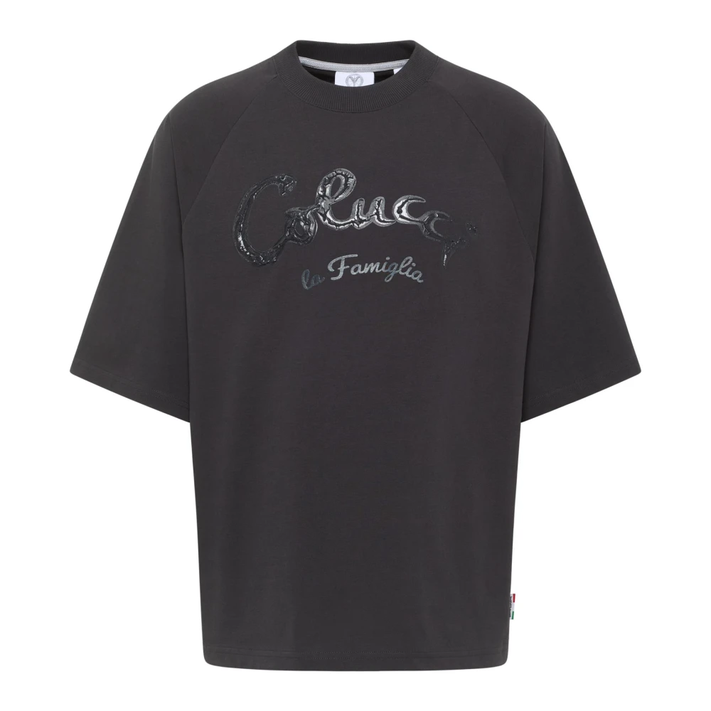 Carlo Colucci Men's Black Oversize T-Shirt - La Famiglia - T-Shirts - Xs - Tops