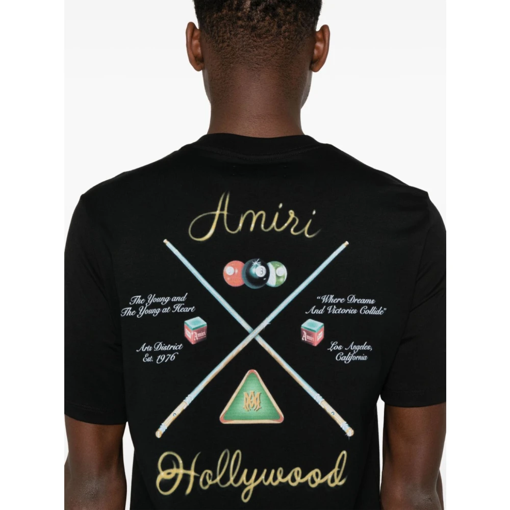 Amiri Graphic Print T-shirt van Jersey Katoen Black Heren