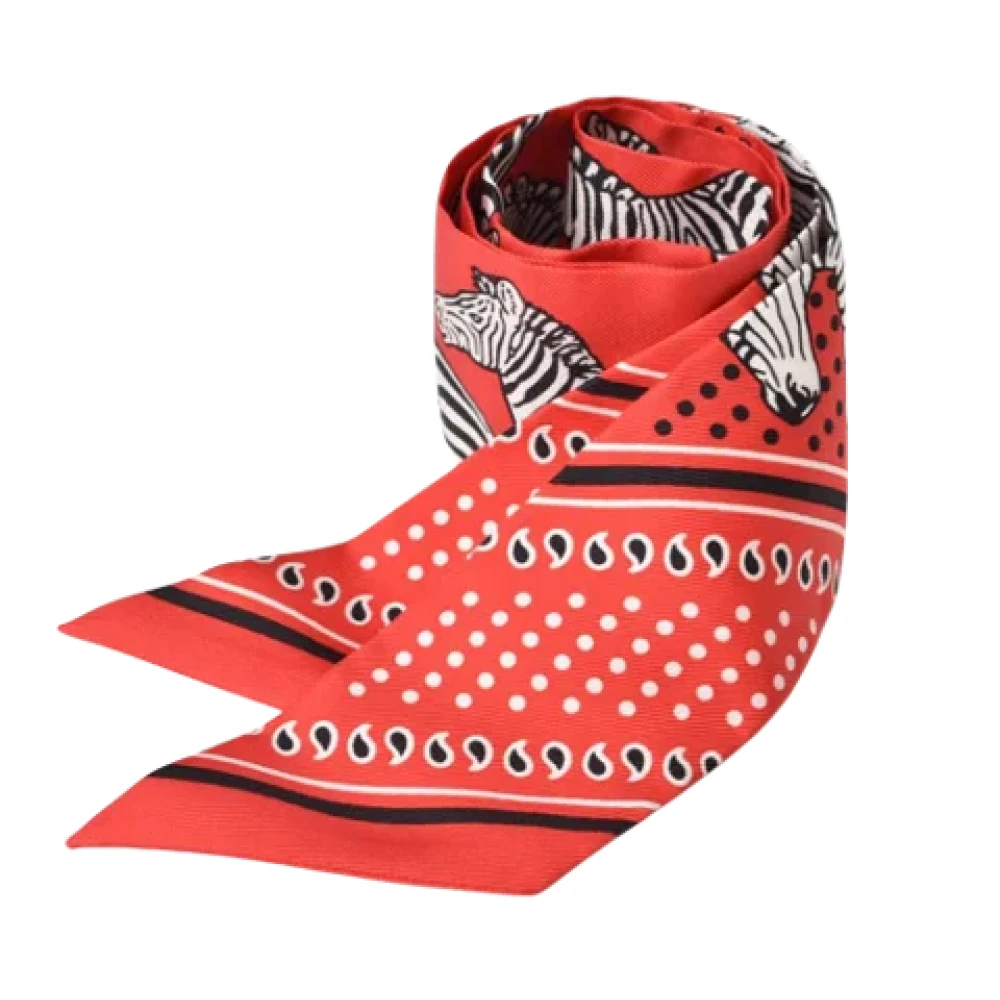 Hermès Vintage Pre-owned Canvas scarves Red Dames