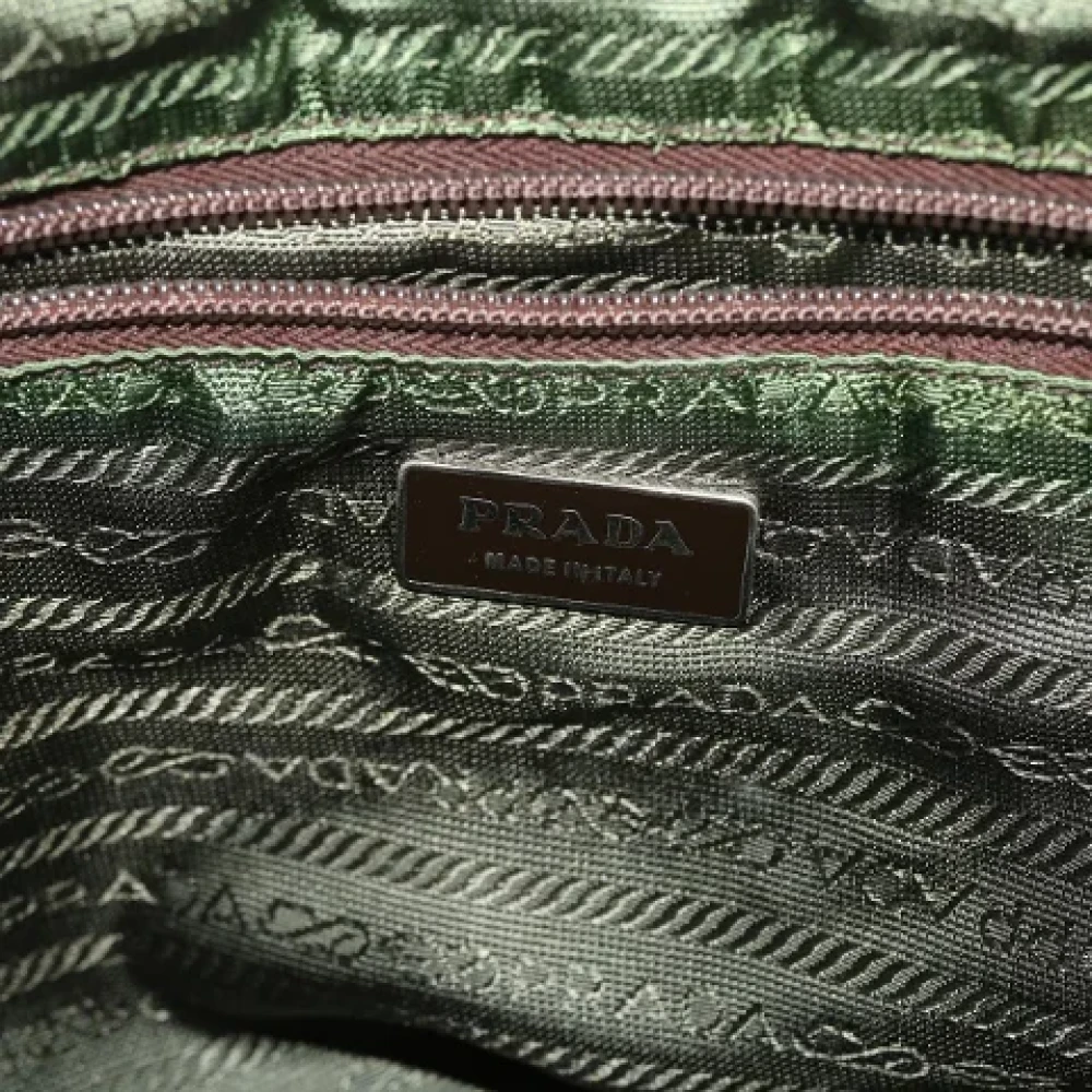 Prada Vintage Pre-owned Canvas prada-bags Beige Dames