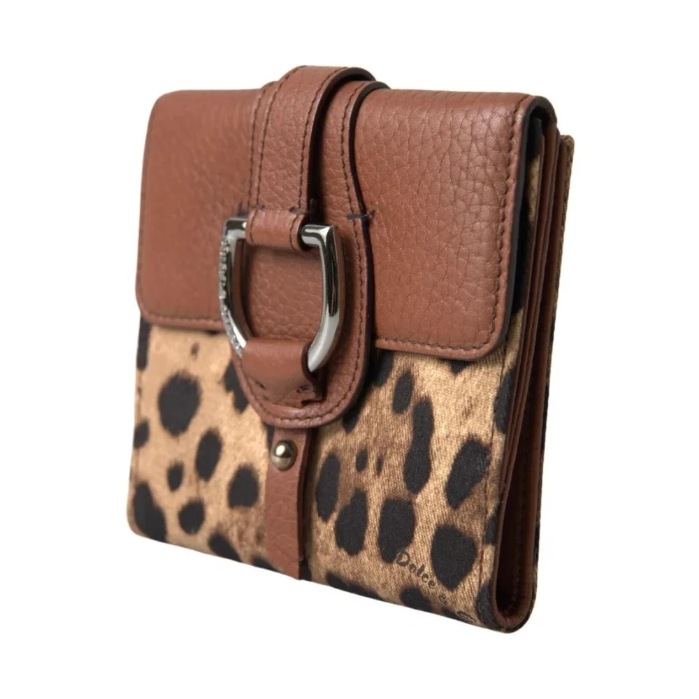 Dolce & Gabbana Luipaardprint Bifold Pasjeshouder Portemonnee Brown Dames