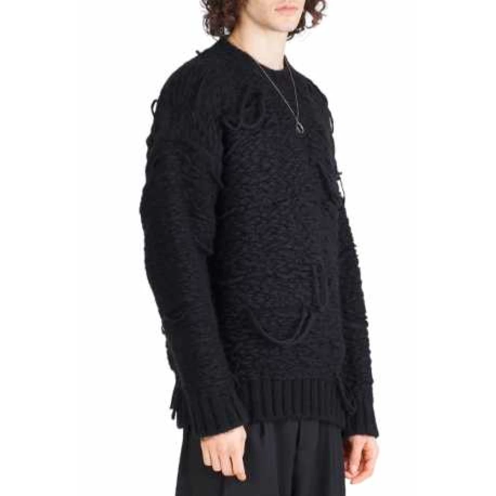 Isabel Benenato Dikke Zwarte Alpaca Trui Mannen Black Heren
