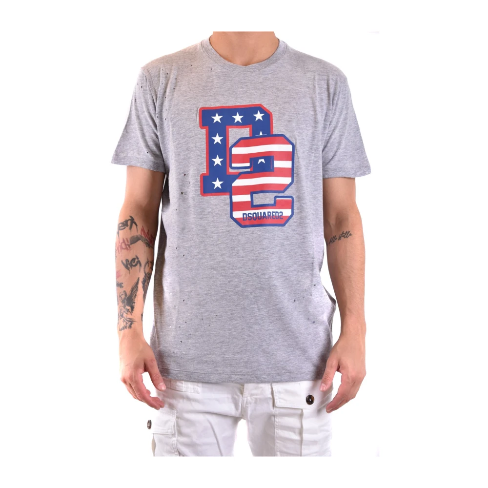 Dsquared2 Grijze T-shirts & Polos Heren Ss24 Gray Heren