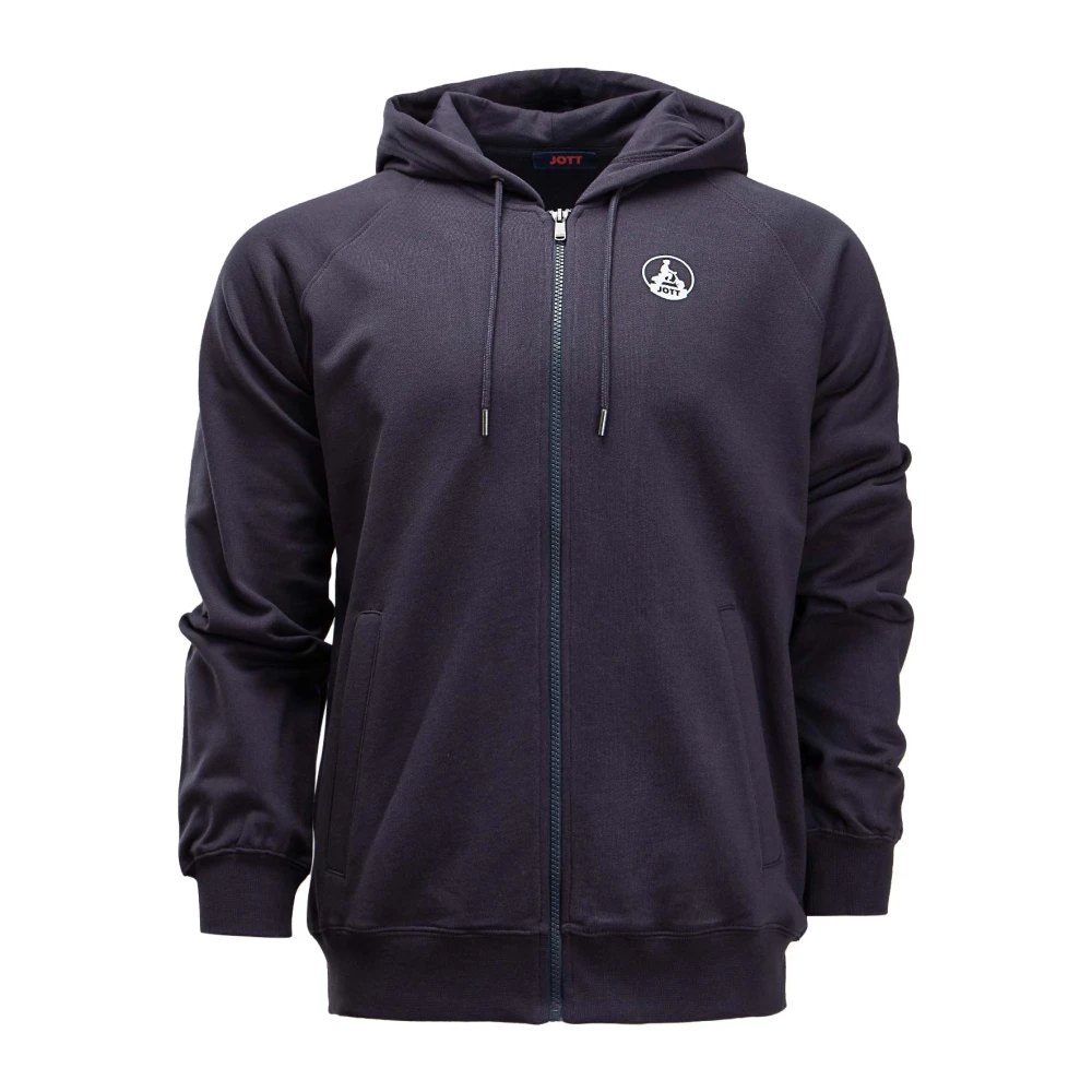 Jott Navy Hoodie met Groot Logo Blue Heren
