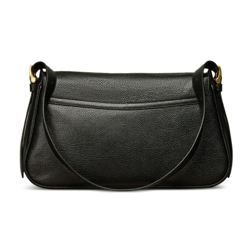 Ami Paris Zwarte leren Paname schoudertas Black Dames