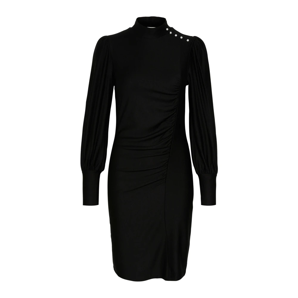 Gestuz Zwarte Jurk met Pofmouwen Black Dames