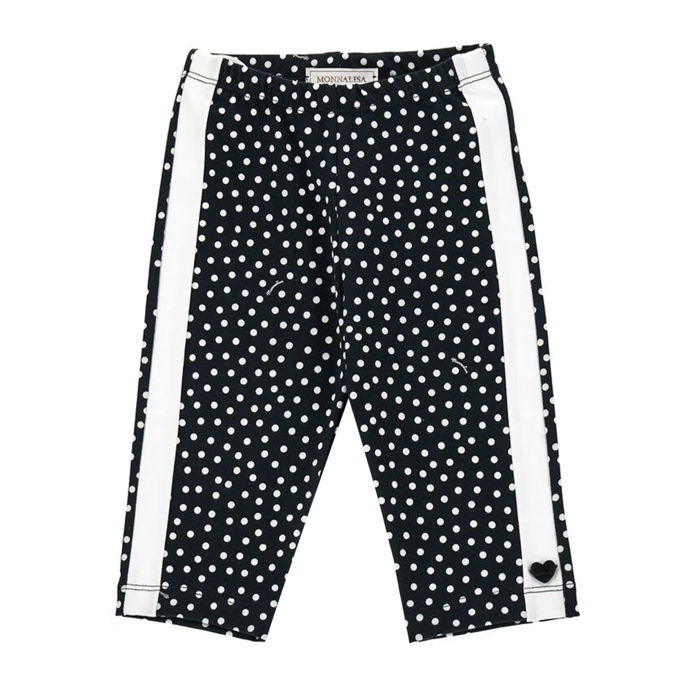 Monnalisa Girls Black Leggings, 4 Y, Cotton Leggings