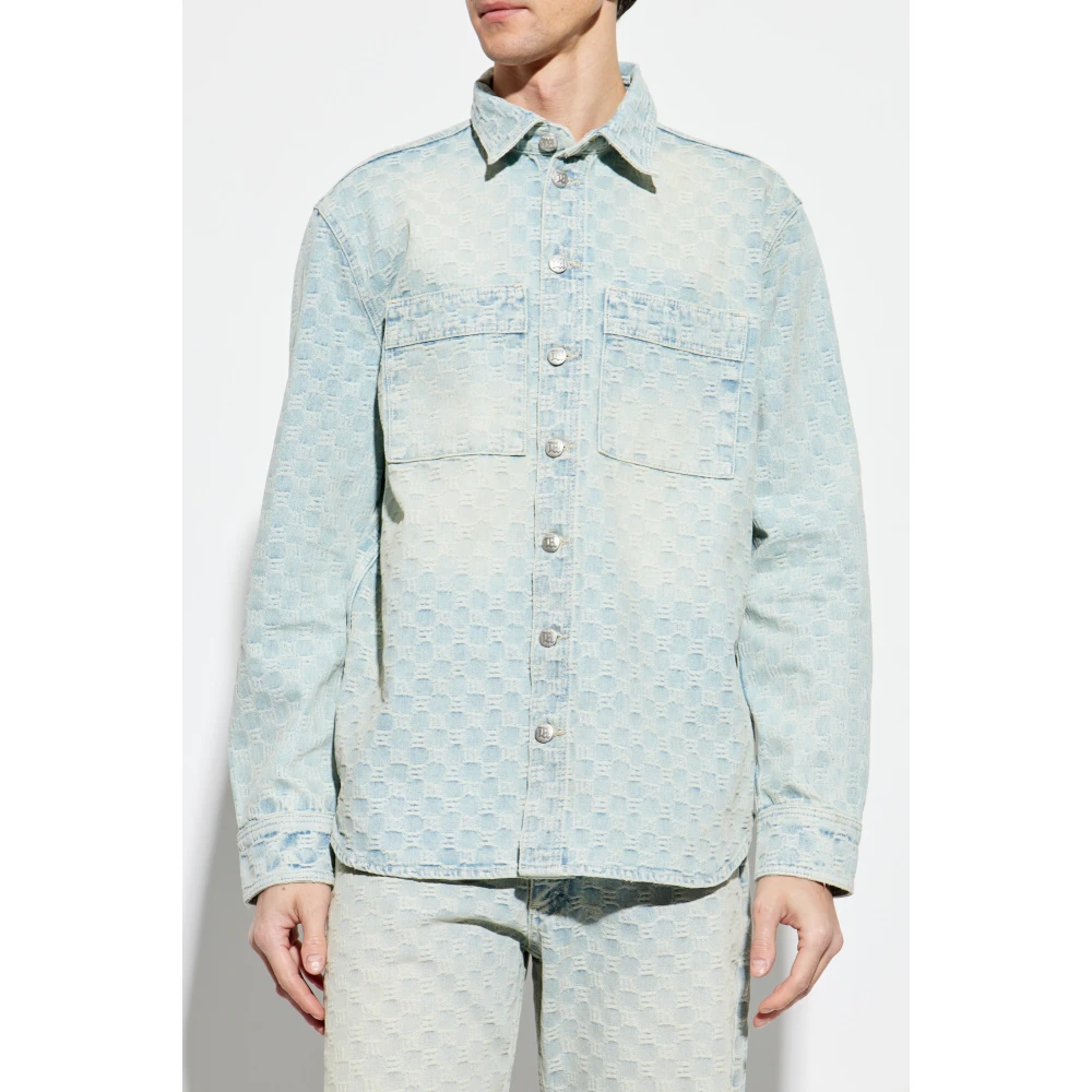 Misbhv Denim shirt met monogram Blue Heren