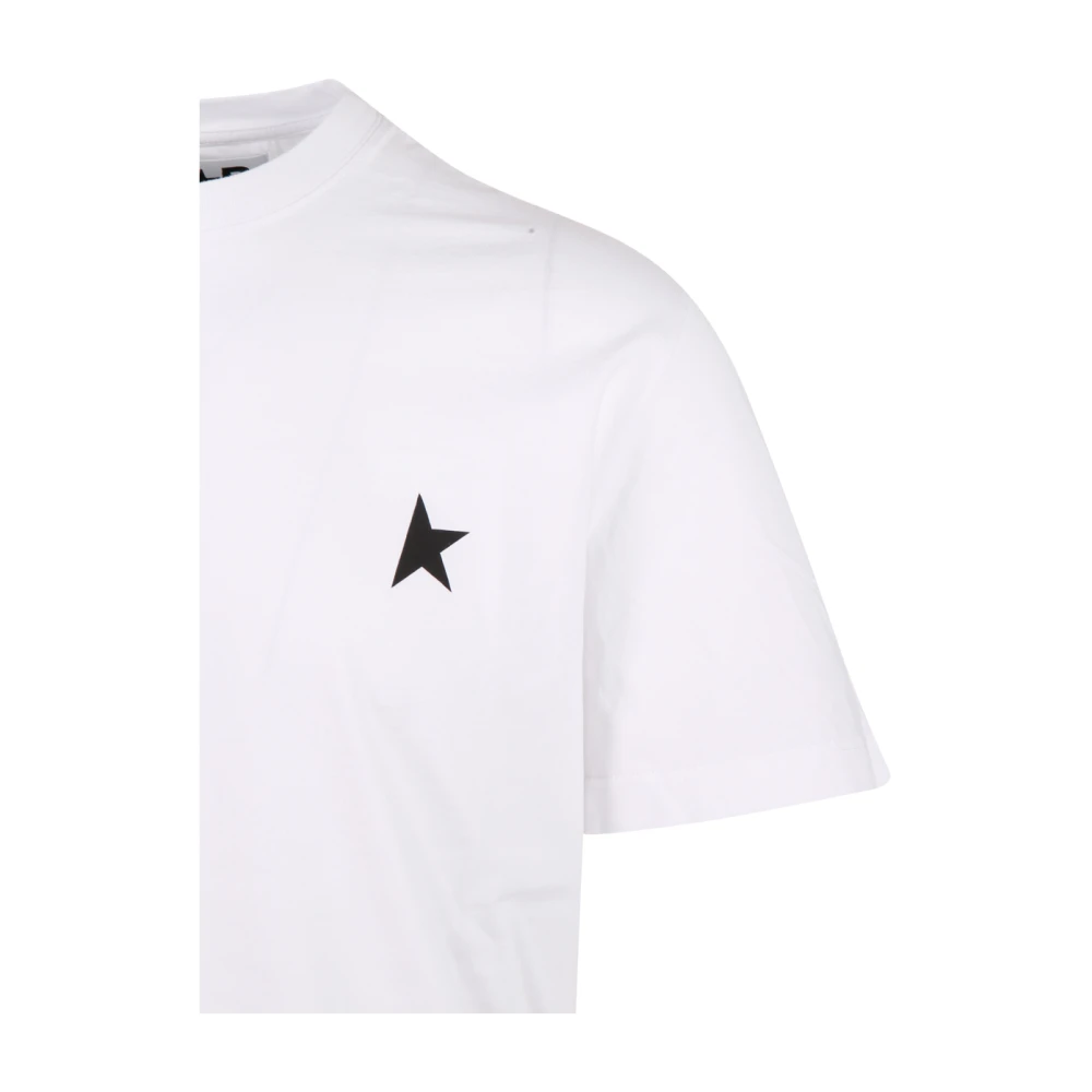 Golden Goose Ster Regular T-shirt in Optic White Black White Heren