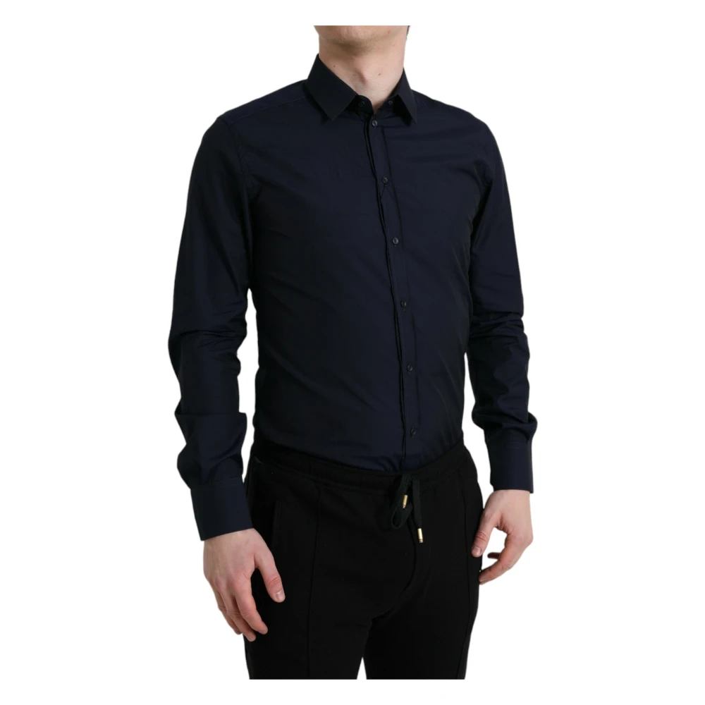 Dolce & Gabbana Men's Blue Gold Dress Shirt - Casual Shirts - M - Shirts