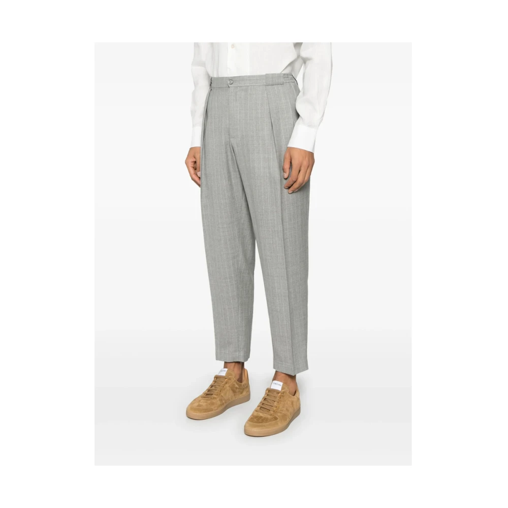 Briglia Lichtgrijze Geknoopte Broek met Elastische Tailleband Gray Heren