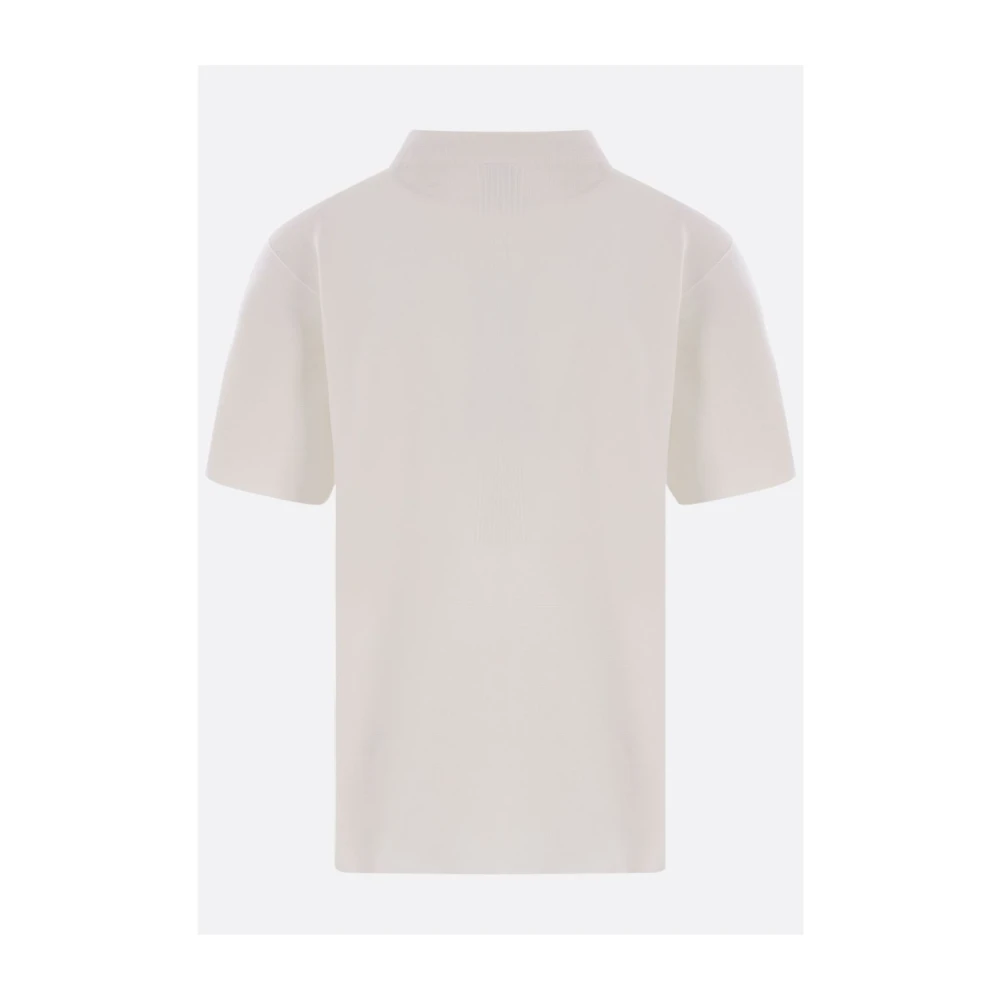 Cfcl Witte T-shirt met textuur en hoge-lage zoom Beige Heren