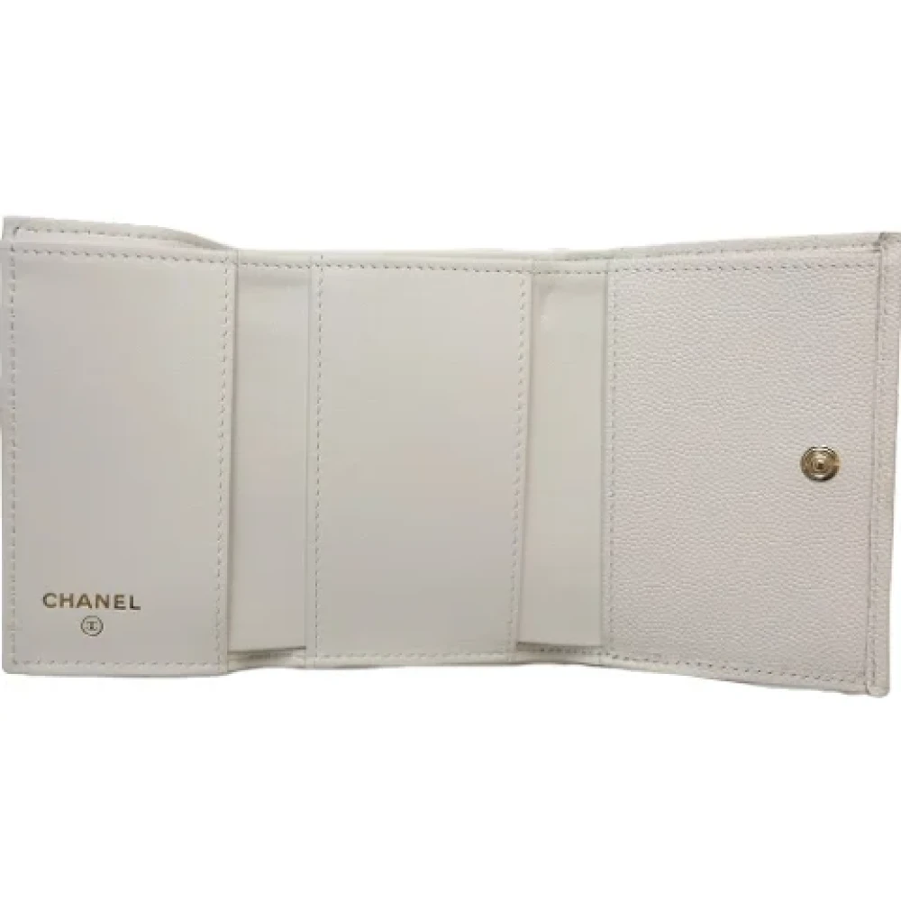 Chanel Vintage Pre-owned Leather wallets White Dames