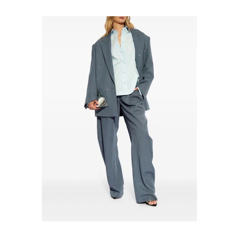 The Attico Blauwe parachute stof overhemd Blue Dames