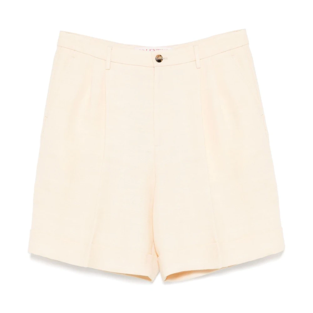Valentino Witte Shorts met Voorknoopsluiting Beige Heren