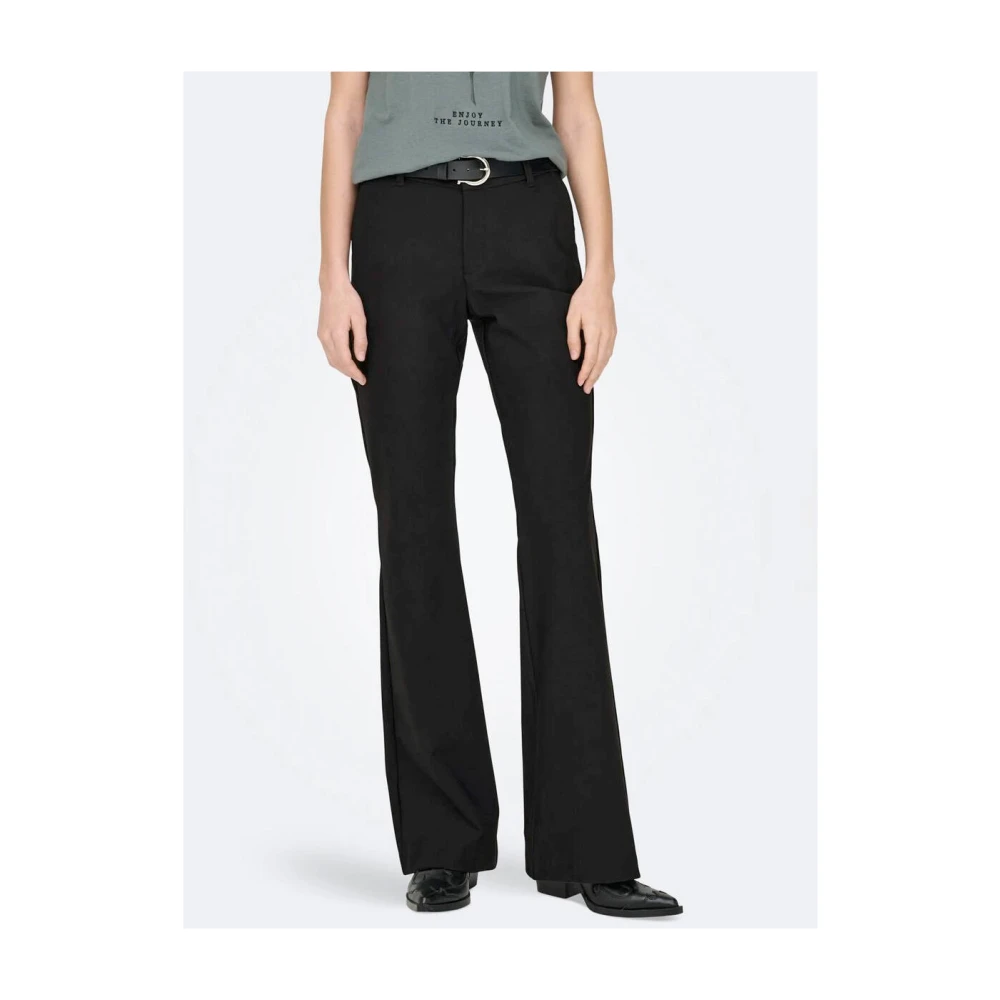 Only Reis Flared Broek Black Dames