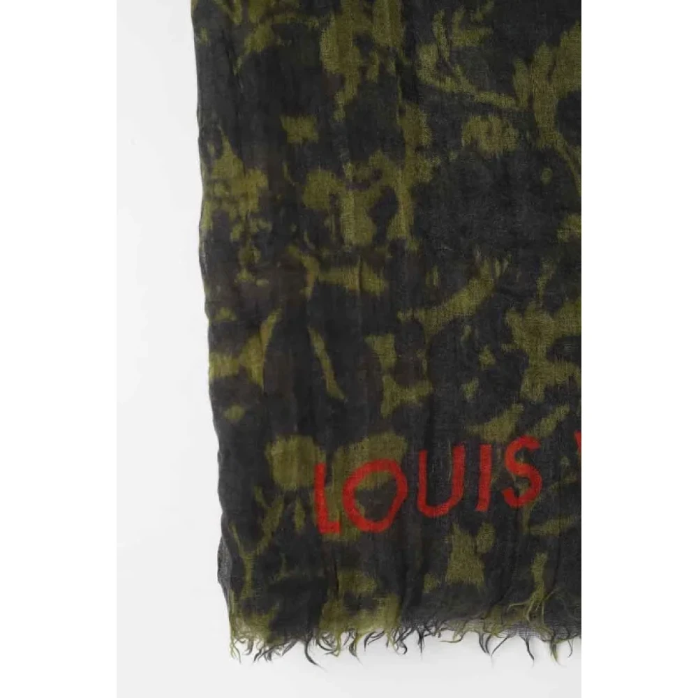 Louis Vuitton Vintage Pre-owned Cotton scarves Green Dames