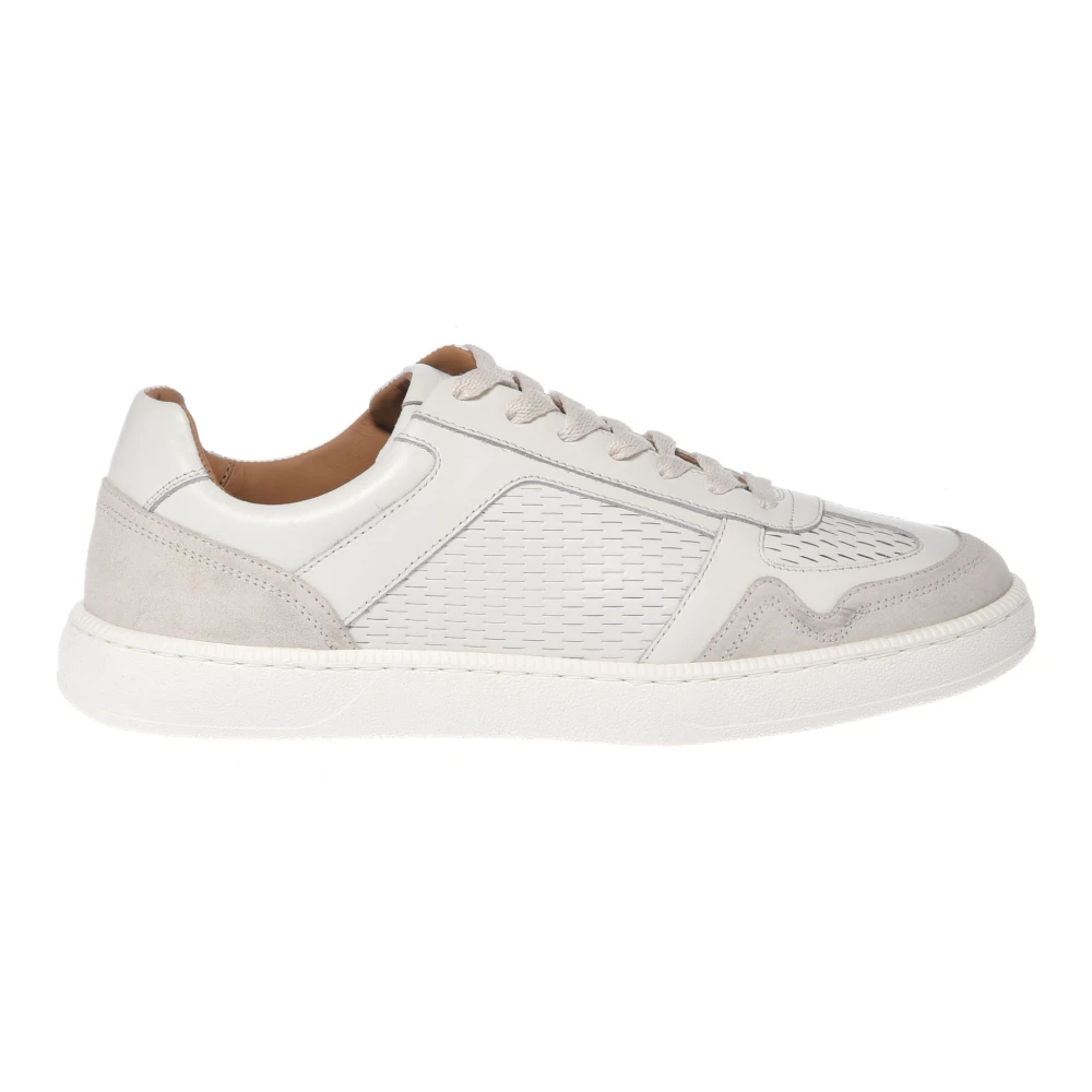 Baldinini Herr Vit Skor 42 1/2 Eu, Läder, Off- Perforerade Lädersneakers