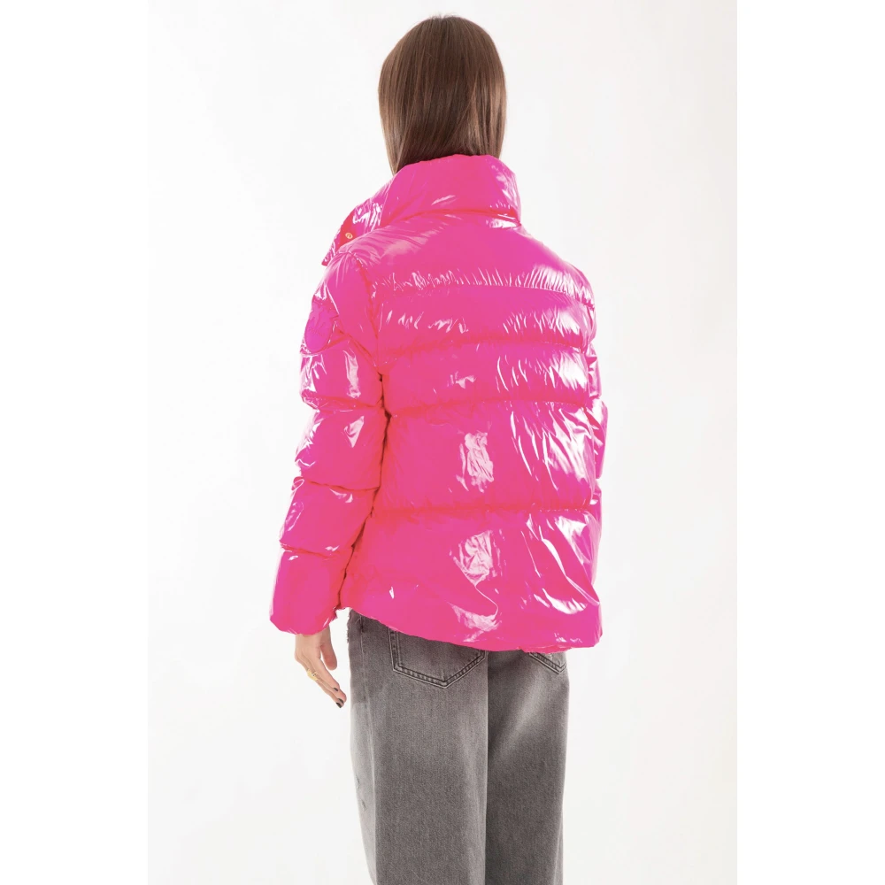 pinko Mirko Crystal Nylon Jas Pink Dames