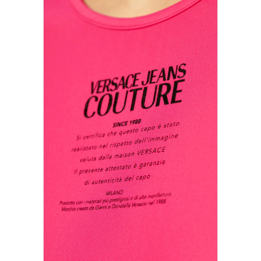 Versace Jeans Couture Bodysuit met logo Pink Dames
