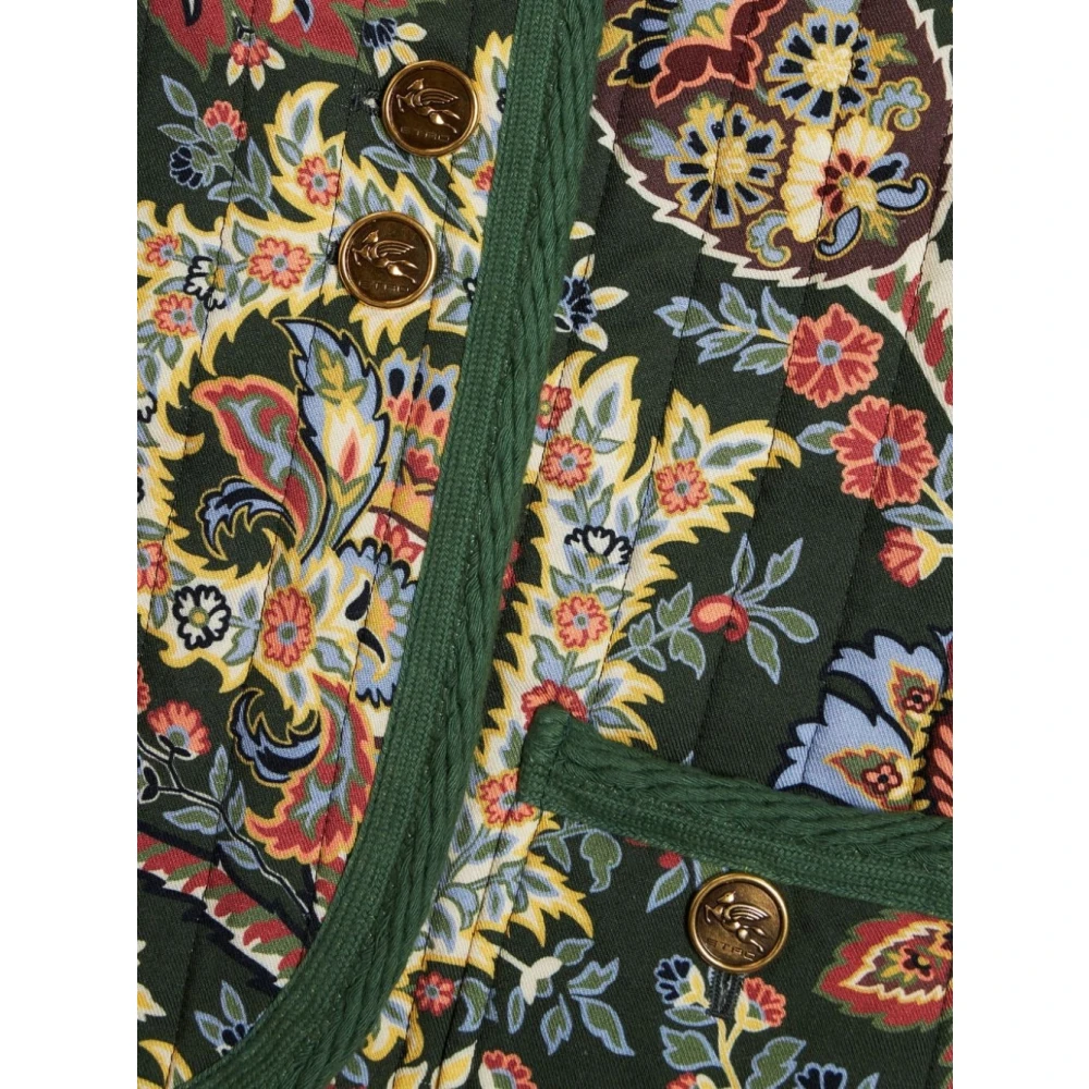 ETRO Groene Paisley Print Jas Multicolor Dames