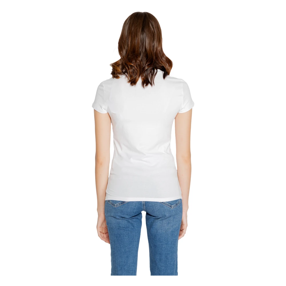 Armani Exchange Wit Kortemouw Ronde Hals T-shirt White Dames