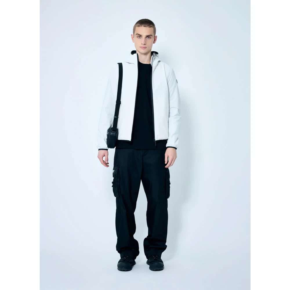 Moncler Dubbele Hals Katoenen T-Shirt Logo Patch Black Heren