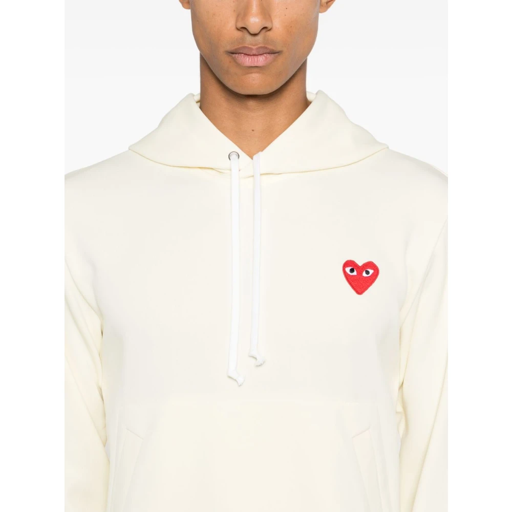 Comme des Garçons Witte Sweater met Hart Patch White Heren