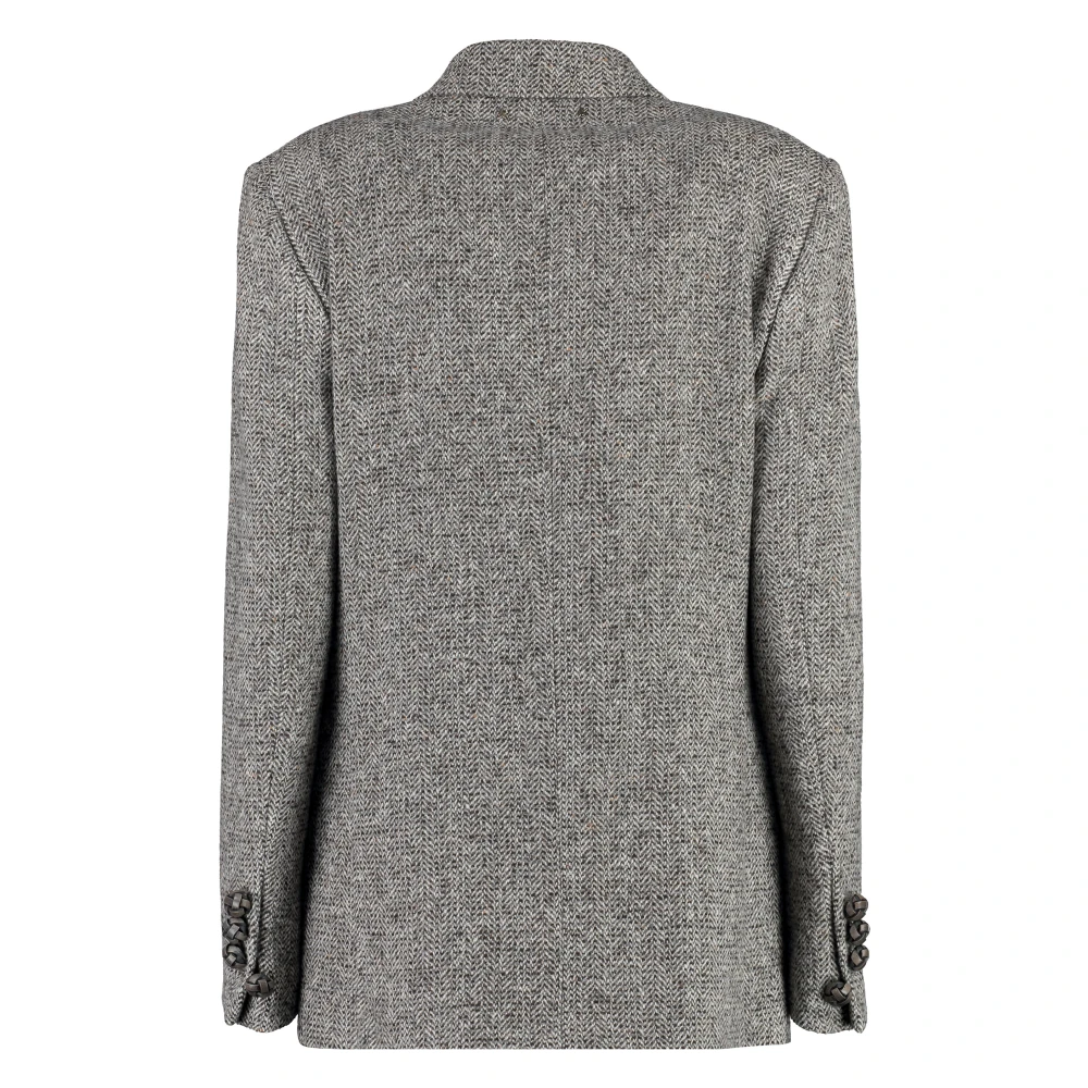 Golden Goose Gebreide Double-Breasted Blazer Gray Dames