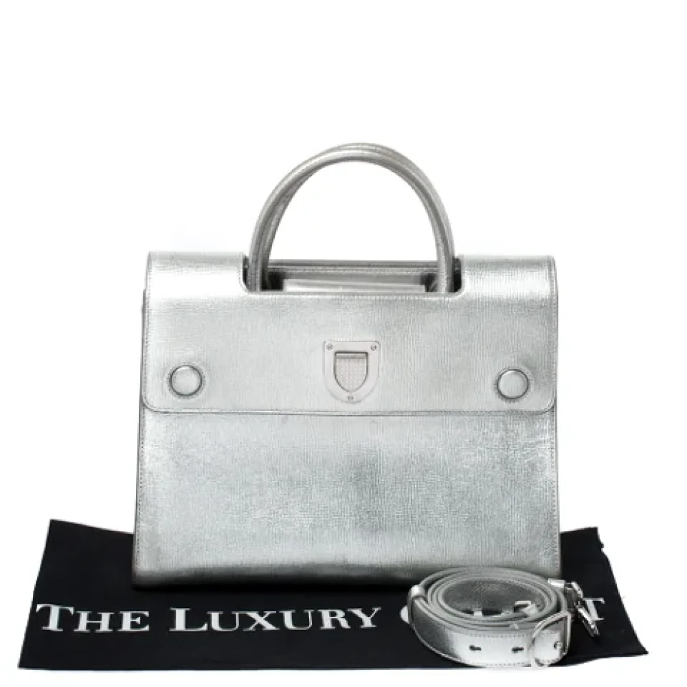 Dior Vintage Pre-owned Leather totes Gray Dames