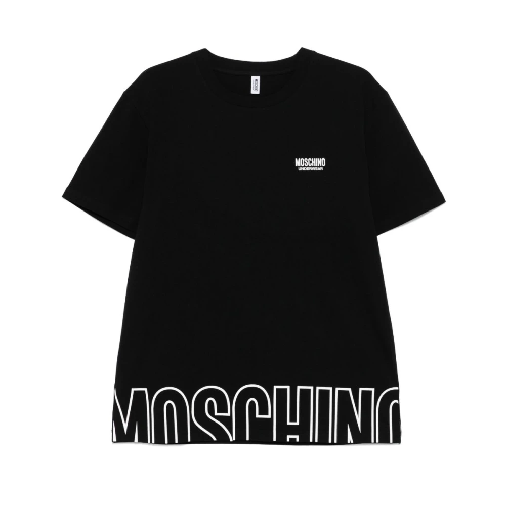 Moschino Zwarte T-shirt voor mannen Black Heren