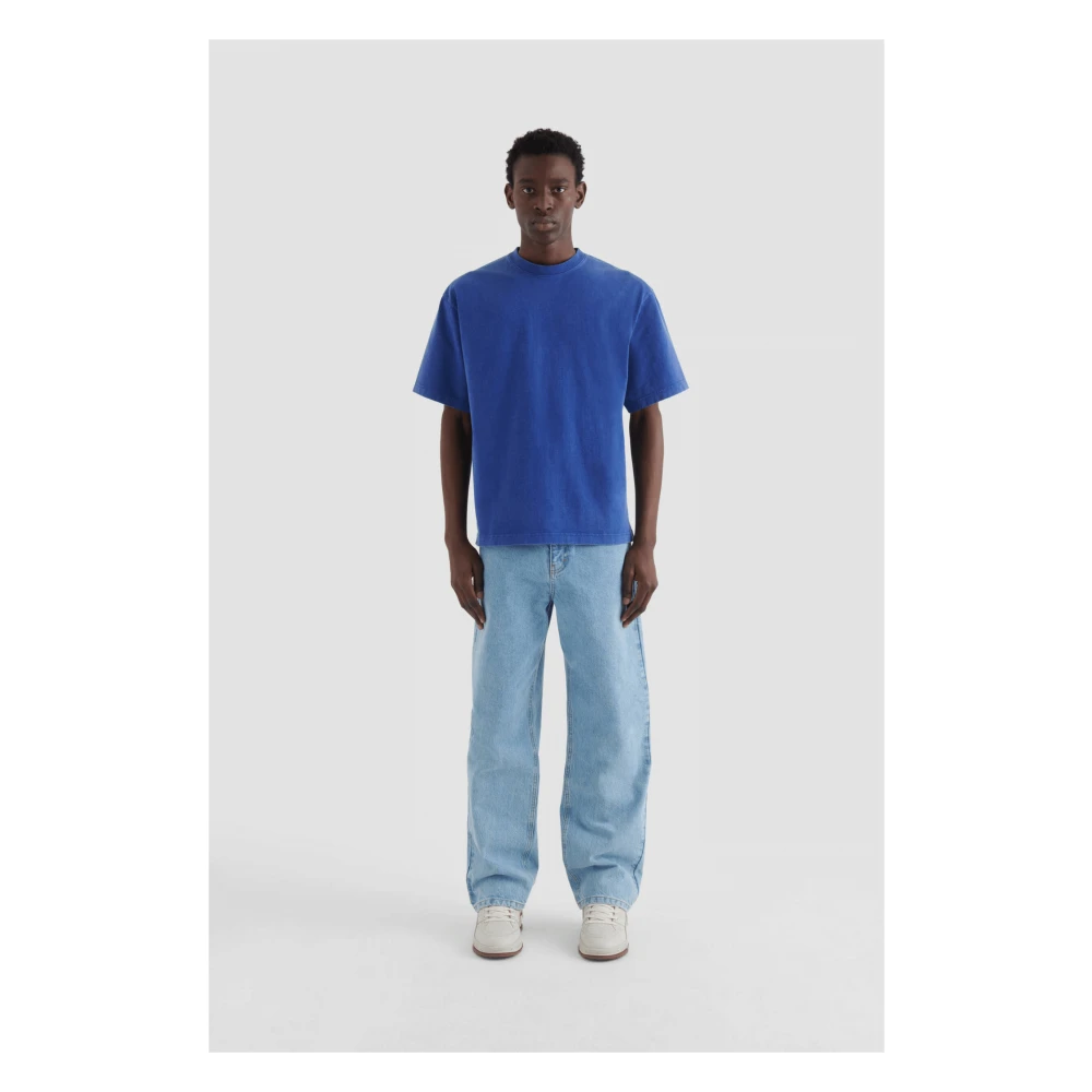 Axel Arigato Blauw Geborduurd Tee-Shirt Oversize Fit Blue Heren