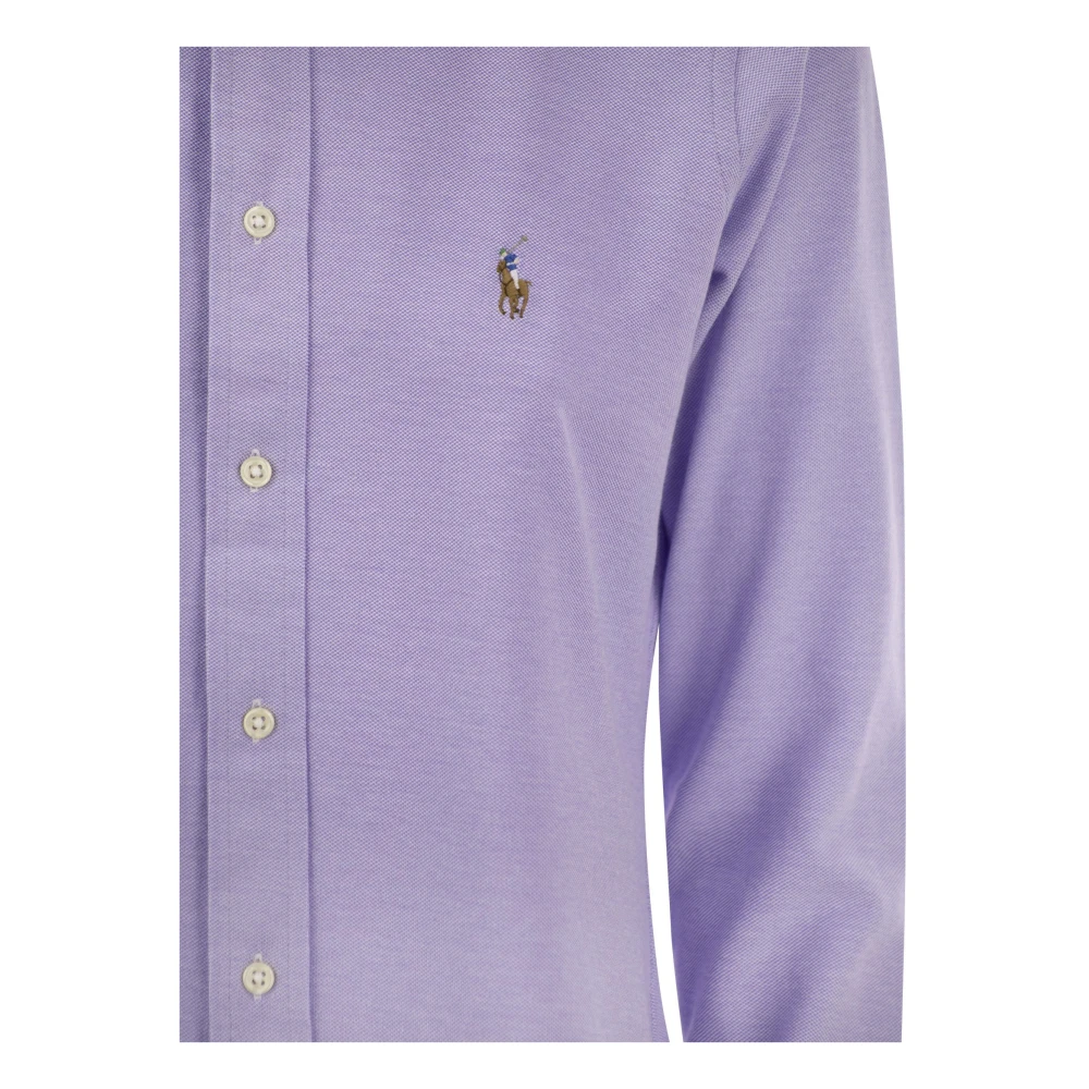Ralph Lauren Katoenen Oxford Overhemd met Puntige Kraag Purple Dames