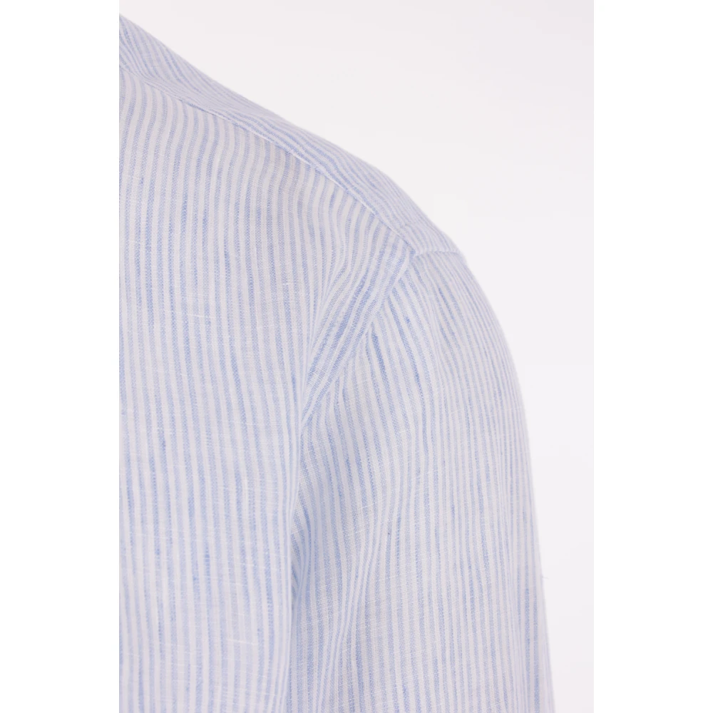 Lardini Gestreept linnen overhemd Blue Heren