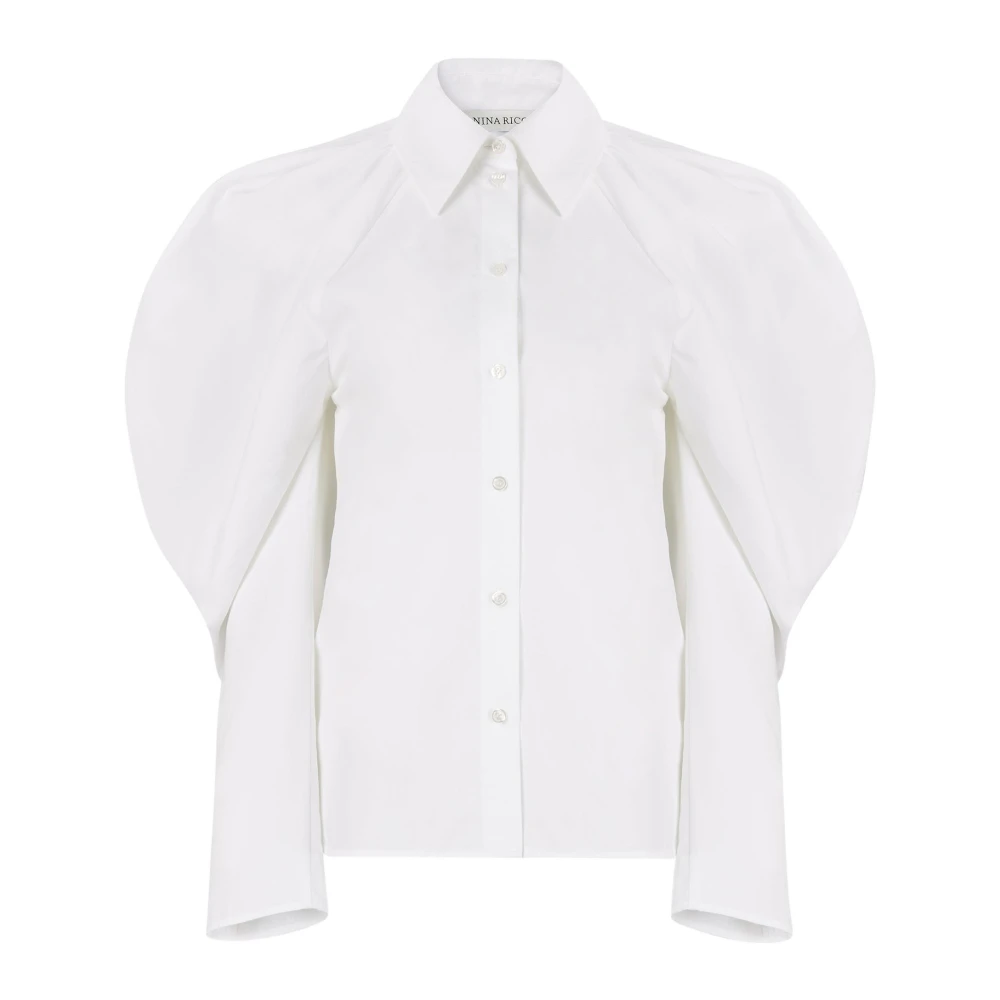 Nina Ricci Witte Katoenen Overhemd met Strikdetail White Dames
