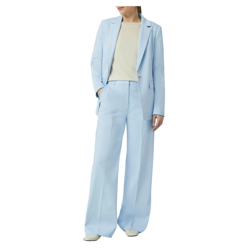 comma Elegante Wijde Pijp Broek Blue Dames