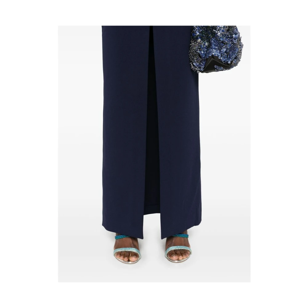 Solace London Navy Blue Strapless Dress Blue Dames