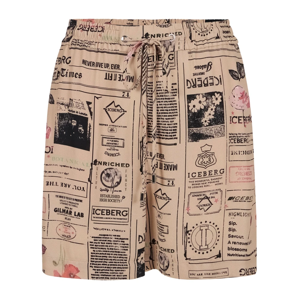 Iceberg Korte Bermuda shorts in dubbele georgette van RCS-gecertificeerde viscose Multicolor Dames